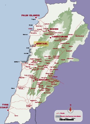Bentael Forest Nature Reserve Map Lebanon