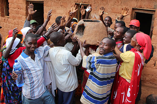 Participants unanimously acclaim the improved cook stove, one of the many solutions identified during a CEPF workshop to improve climate change resilience in Burundi