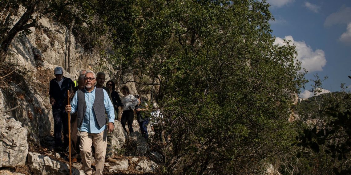 Leading the way: Assad Serhal, co-founder of the environmental organization Society for the Protection of Nature in Lebanon, shows interested visitors one of the 28 protected Hima areas.