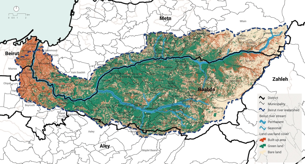 Map of Beirut River Watershed