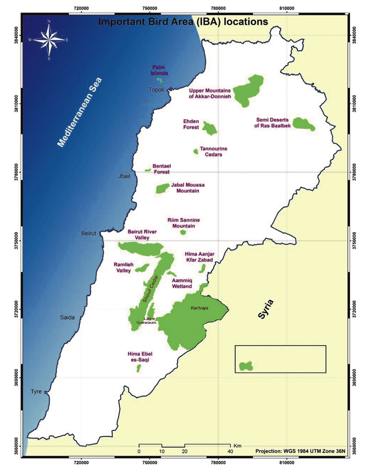 Lebanon’s IBAs Map
