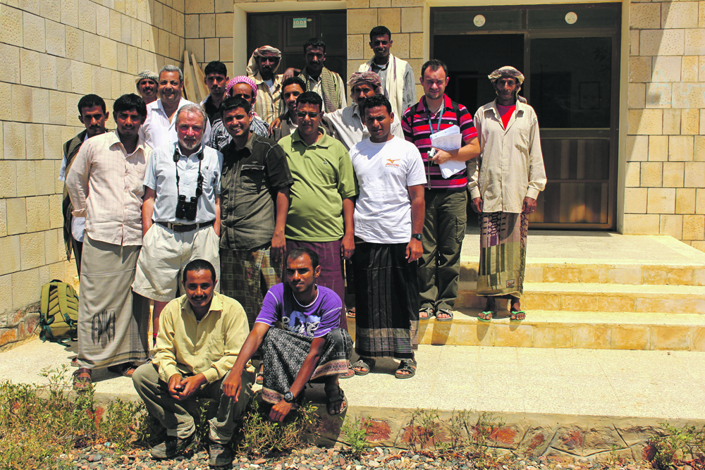 With tourist guides on a training course on Socotra, Yemen
