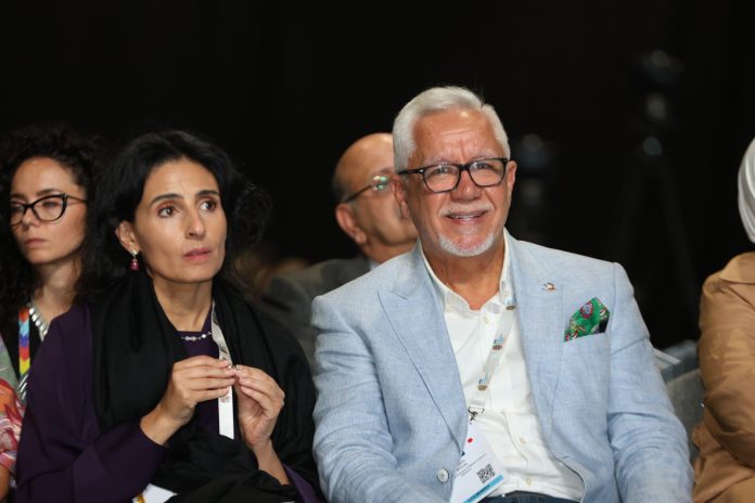 Translate GPT said: رئيسة الاتحاد الدولي لحفظ الطبيعة (IUCN) رزان المبارك، والمدير العام لجمعية حماية الطبيعة في لبنان (SPNL) أسعد سرحال، خلال فعالية أُقيمت في اليوم الثاني من المؤتمر العالمي لحفظ الطبيعة التابع لـ IUCN. رئيسة الاتحاد الدولي لحفظ الطبيعة (IUCN) رزان المبارك، والمدير العام لجمعية حماية الطبيعة في لبنان (SPNL) أسعد سرحال، خلال فعالية أُقيمت في اليوم الثاني من المؤتمر العالمي لحفظ الطبيعة التابع لـ IUCN.