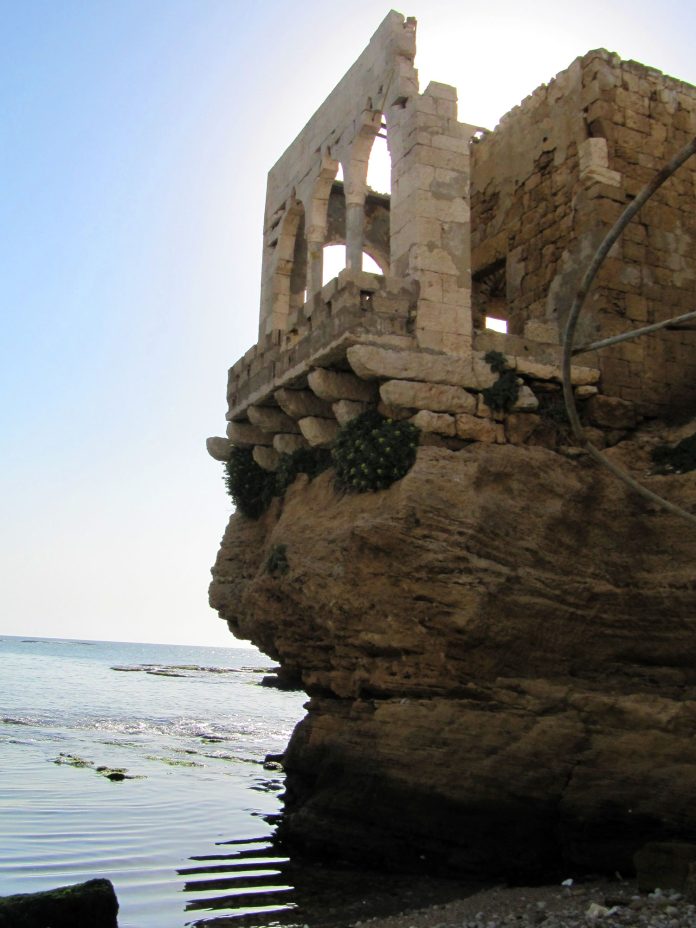 Batroun_Makaad_El_Mir "Makaad El Mir" ruins by the rocky beach in Batroun, Lebanon