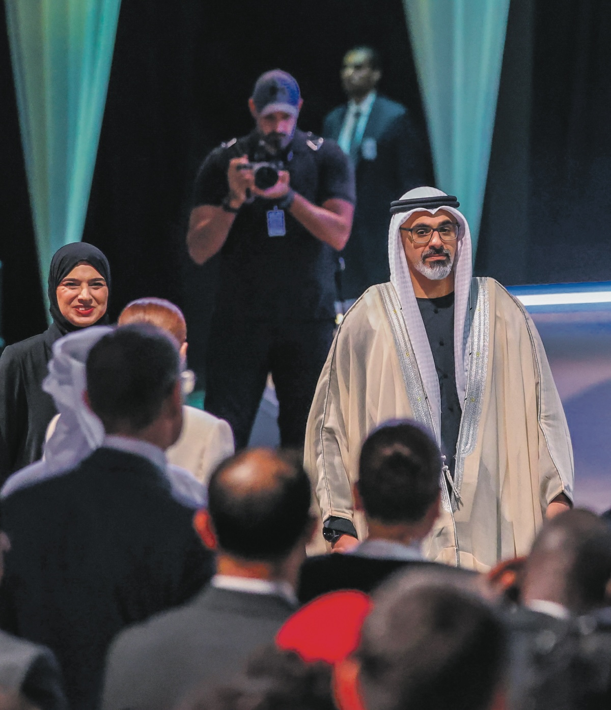 Sheikh Khaled bin Mohamed bin Zayed Al Nahyan,Crown Prince of Abu Dhabi, enters the Congress hall
